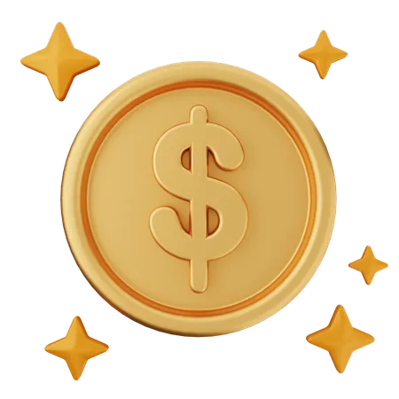 Coin Dollar  3D Icon