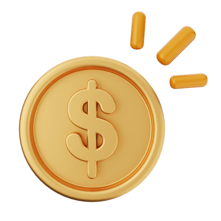 Coin Dollar  3D Icon