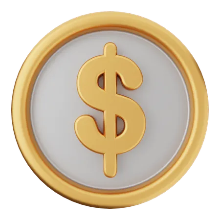 Coin Dollar  3D Icon