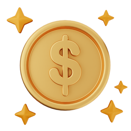 Coin Dollar  3D Icon