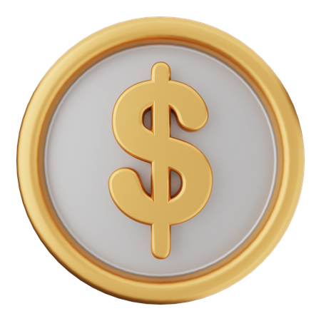 Coin Dollar  3D Icon
