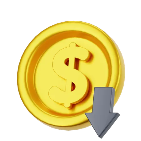 Coin Down  3D Icon