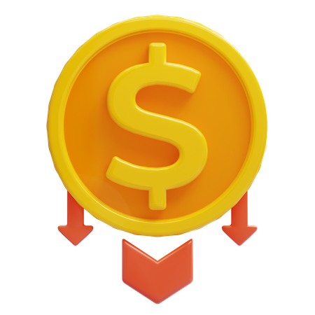 Coin down  3D Icon