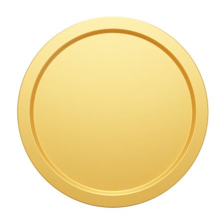 Coin Empty Gold  3D Icon