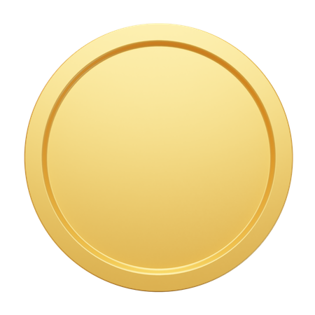 Coin Empty Gold 3D Icon