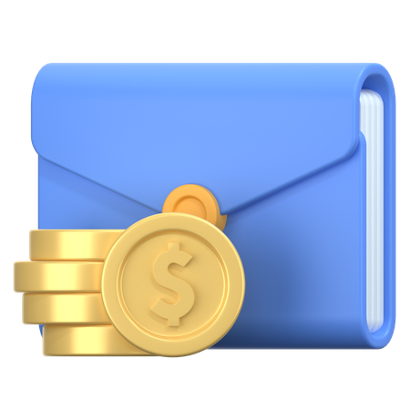 Coin envelope  3D Icon
