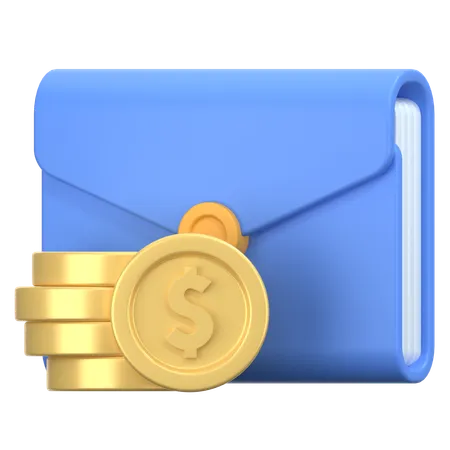 Coin envelope  3D Icon