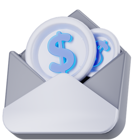 Coin Envelope  3D Icon