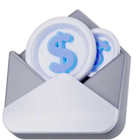 Coin Envelope  3D Icon