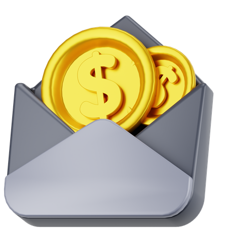 Coin envelope  3D Icon