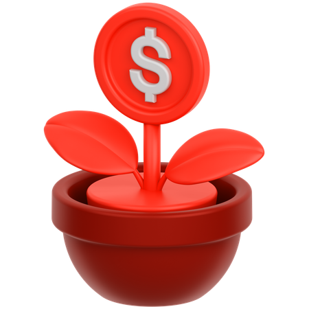 Coin Flower  3D Icon