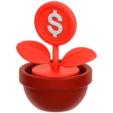 Coin Flower  3D Icon