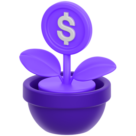 Coin Flower  3D Icon