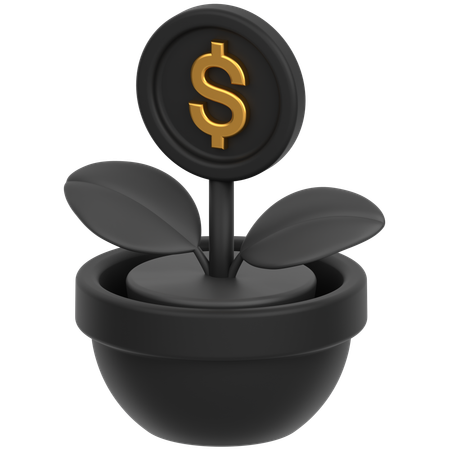 Coin Flower  3D Icon