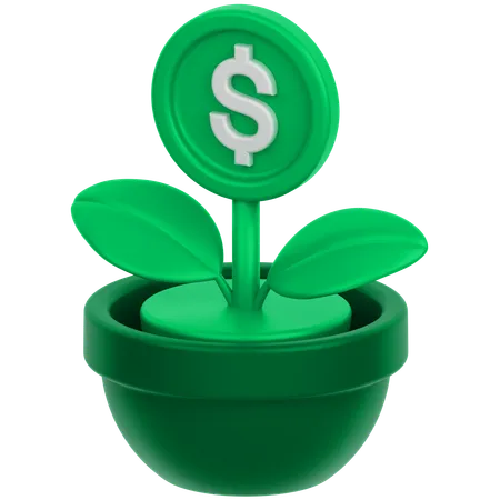 Coin Flower  3D Icon