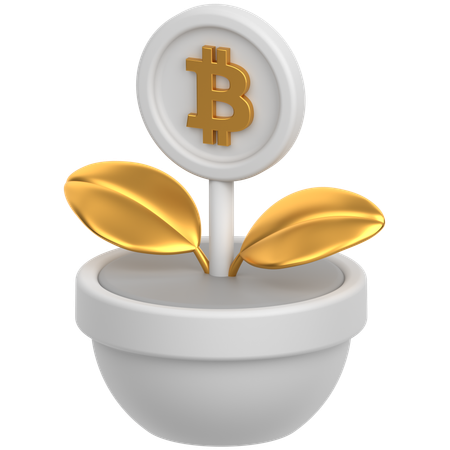 Coin flower btc  3D Icon