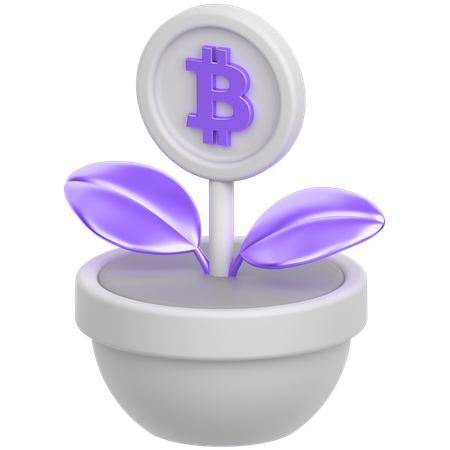 Coin flower btc  3D Icon