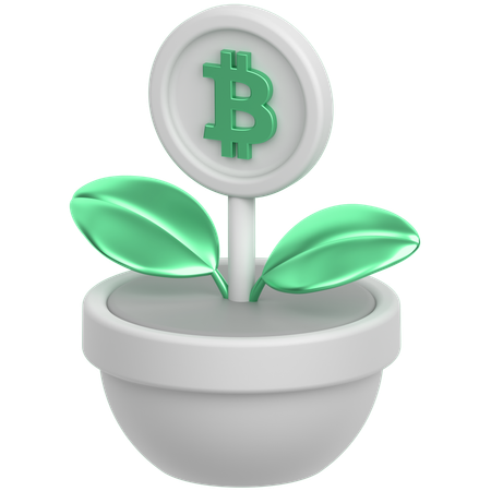 Coin flower btc  3D Icon
