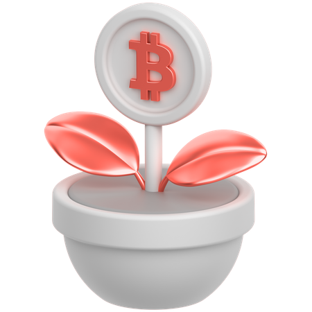 Coin flower btc  3D Icon