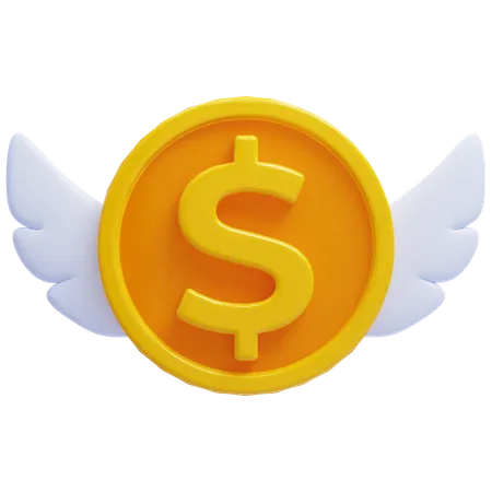 Coin fly  3D Icon