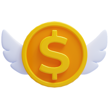 Coin fly 3D Icon