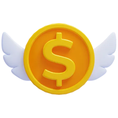 Coin fly 3D Icon