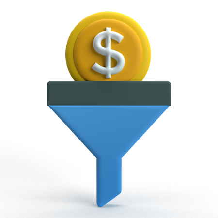 동전 깔때기  3D Icon