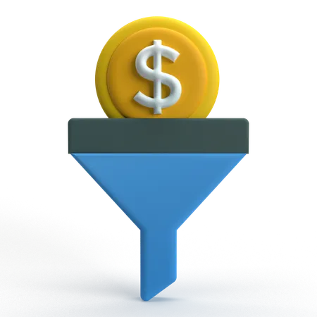 동전 깔때기  3D Icon