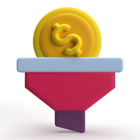 Coin Funnel  3D Icon