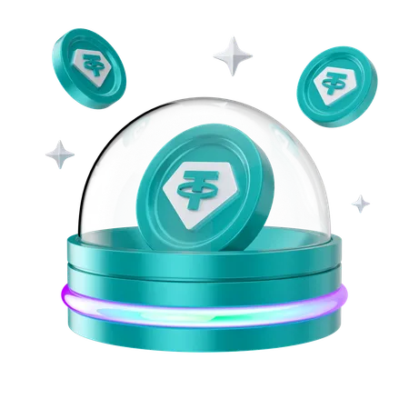 Coin globe  3D Icon