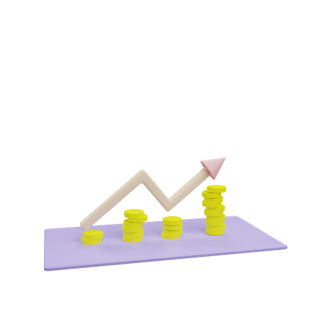 Coin Graph  3D Icon