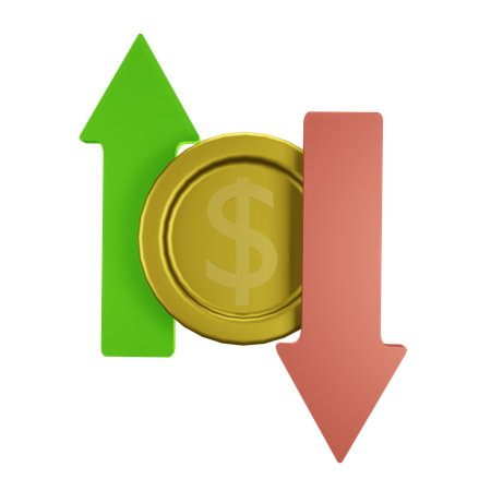 Coin Graph  3D Icon