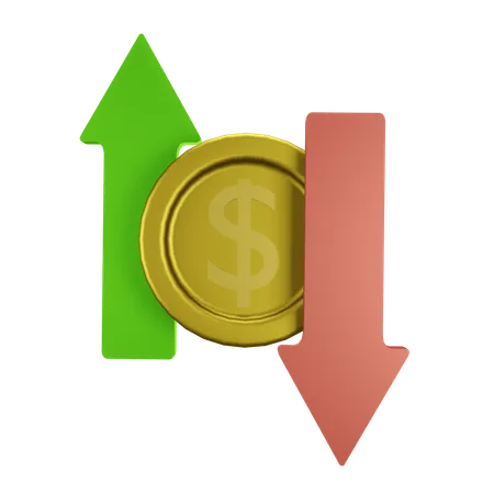 Coin Graph  3D Icon