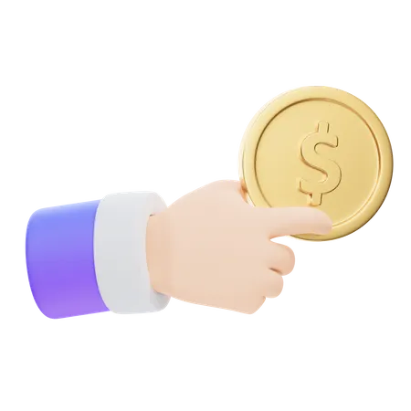 Coin Hand Gesture  3D Icon