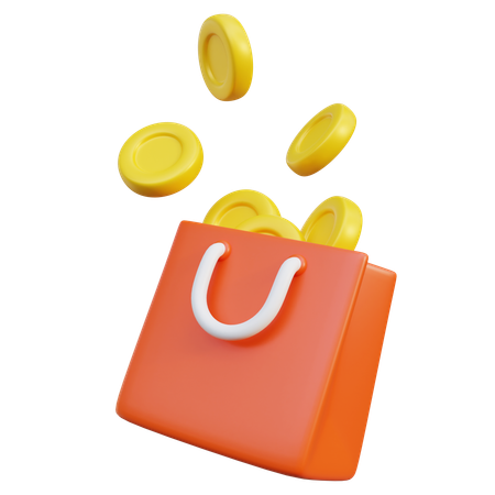Coin In Bag  3D Icon