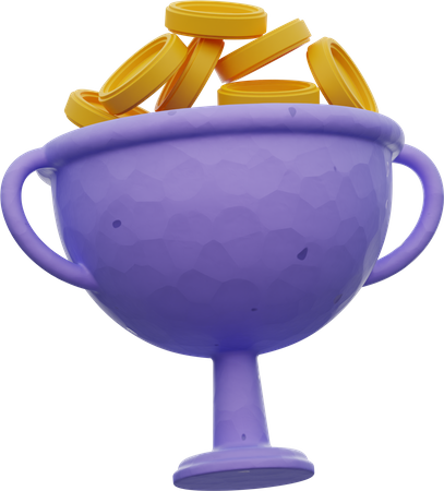 Coin In Winner Cup  3D Illustration