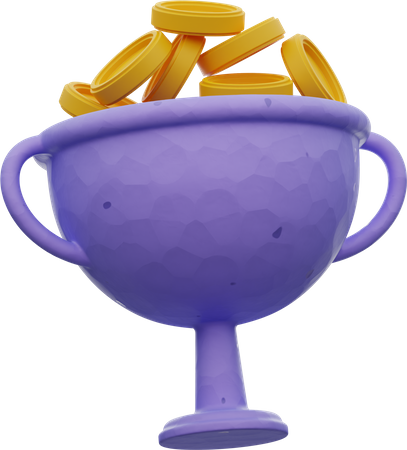 Coin In Winner Cup 3D Illustration