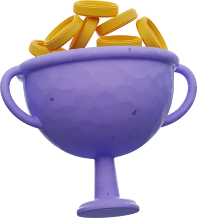 Coin In Winner Cup 3D Illustration