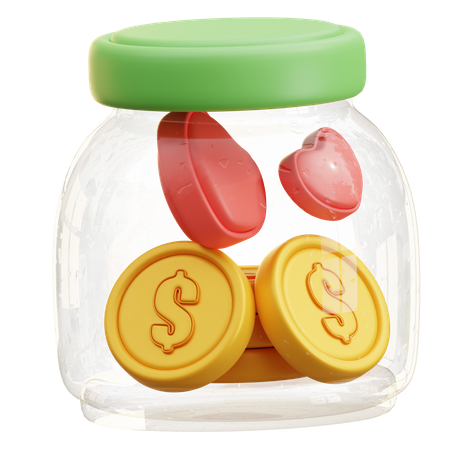 Coin Jar Savings  3D Icon