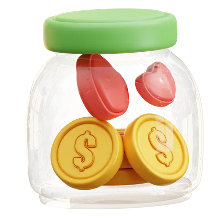 Coin Jar Savings  3D Icon