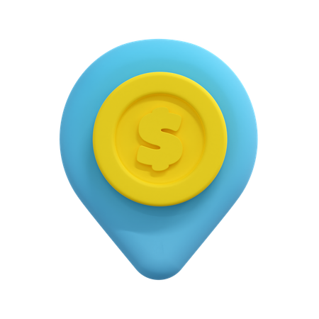 Coin Location Pin  3D Icon