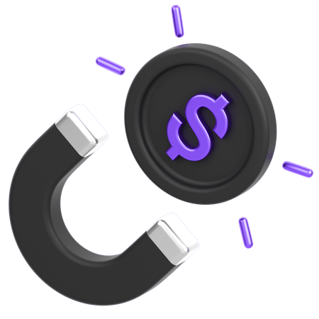 Coin Magnet  3D Icon