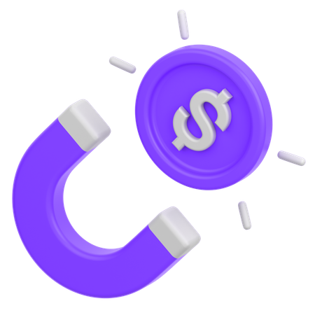 Coin Magnet  3D Icon