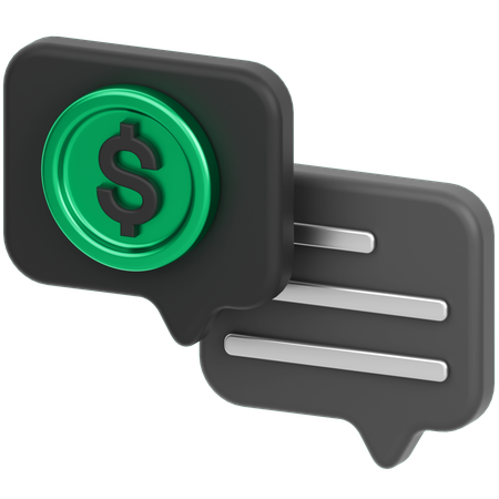 Coin Message  3D Icon