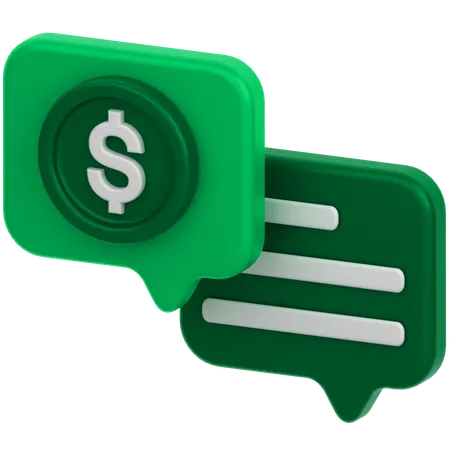 Coin Message  3D Icon