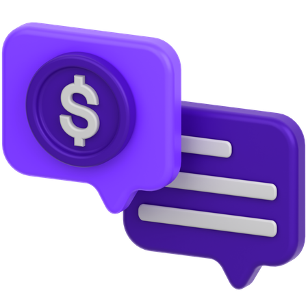 Coin Message  3D Icon