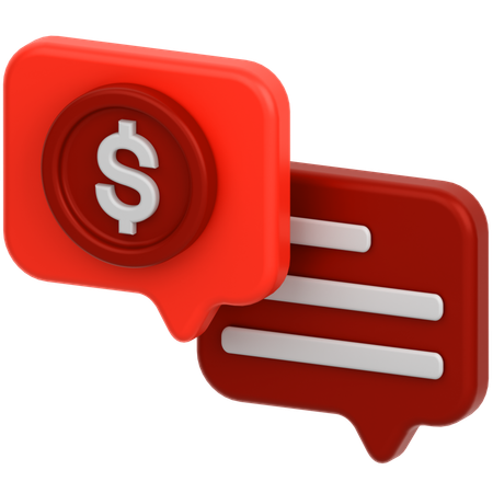 Coin Message  3D Icon