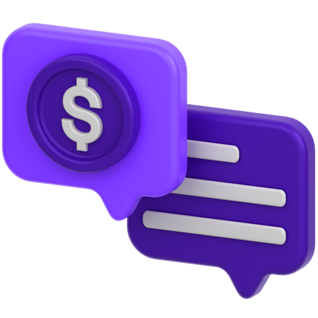 Coin Message  3D Icon