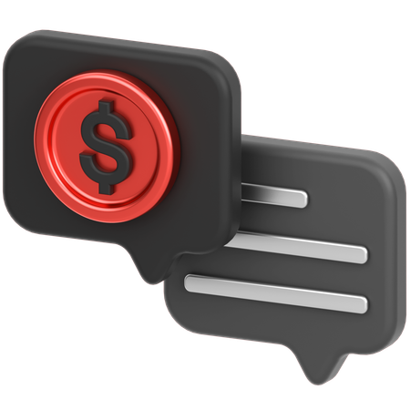 Coin Message  3D Icon