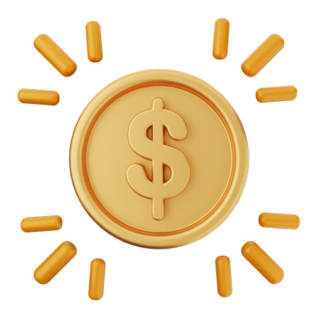 Coin Money Dollar  3D Icon